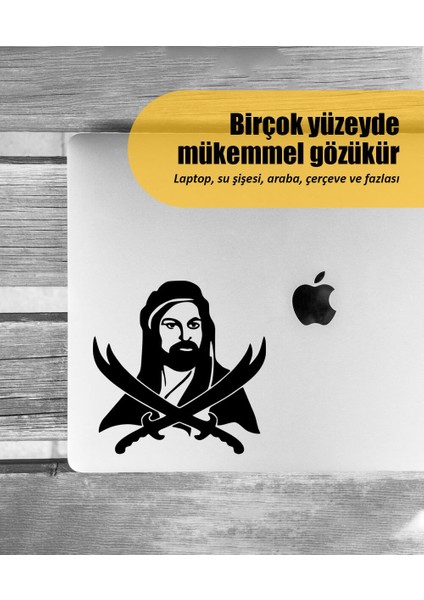 | Hz. Ali | Araba Laptop Duvar Folyo Sticker 10 x 10 cm