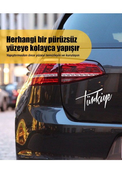 | Türkiye El Yazısı | Araba Laptop Duvar Folyo Sticker 10 x 6 cm