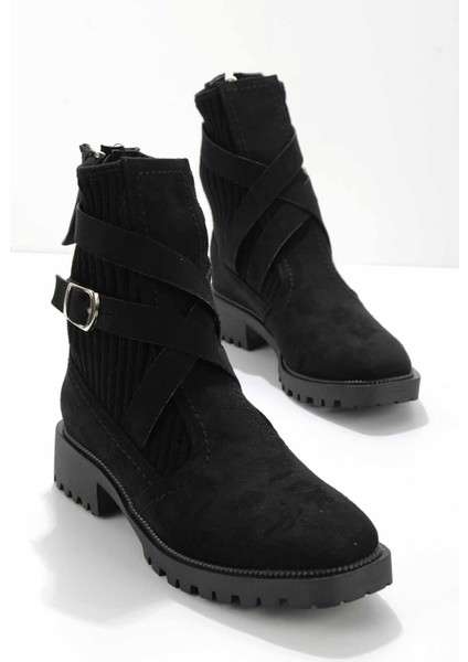 Siyah Süet Kadın Bot & Bootie K02990101802