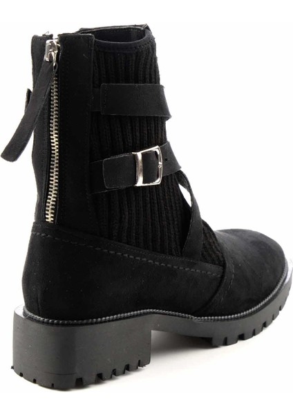 Siyah Süet Kadın Bot & Bootie K02990101802