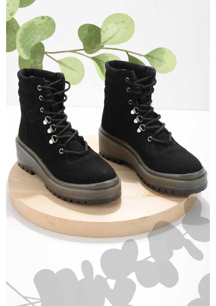 Siyah Süet Kadın Bot & Bootie K02578002702
