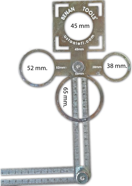 Tools Çok Fonksiyonlu Delik Şablon Cetveli 110 cm