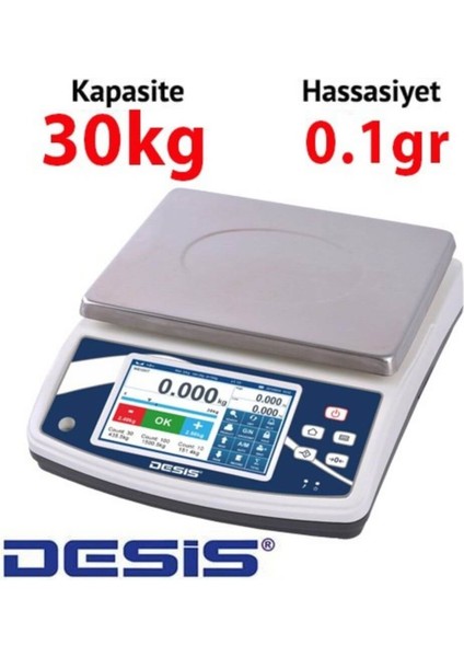 Q7 Dijital Hassas Terazi - Hassasiyet: 0.1 Gr. Max: 30 Kg.