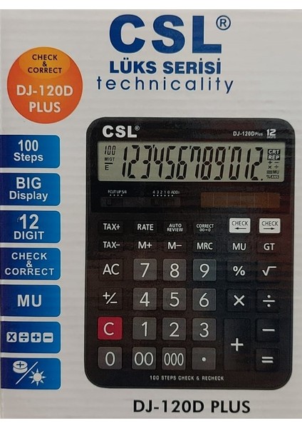 Csl DJ-120D Plus 12 Haneli Masaüstü Hesap Makinesi