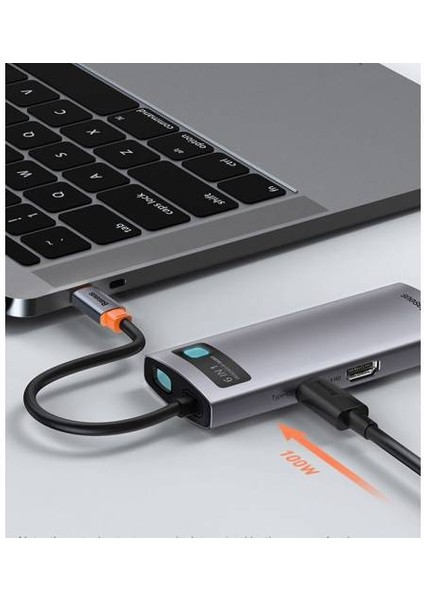 6in1 Type-C Hub ( RJ45 HDMI 4K Hd 3*usb 3.0 ) Macbook Pro Laptop Ipad Uym Çoklayıcı Adaptör