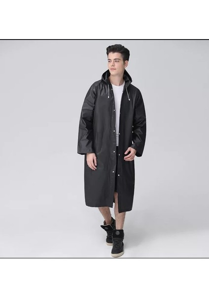 Eleven Eva Unisex Pratik Siyah Yağmurluk