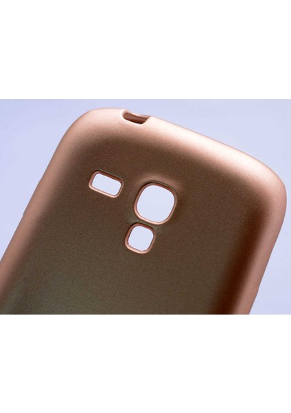 Samsung Galaxy S3 Mini Kılıf Kamera Korumalı Ince Darbe Emici Leke Tutmaz Silikon Kapak Gold