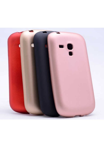 Samsung Galaxy S3 Mini Kılıf Kamera Korumalı Ince Darbe Emici Leke Tutmaz Silikon Kapak Gold