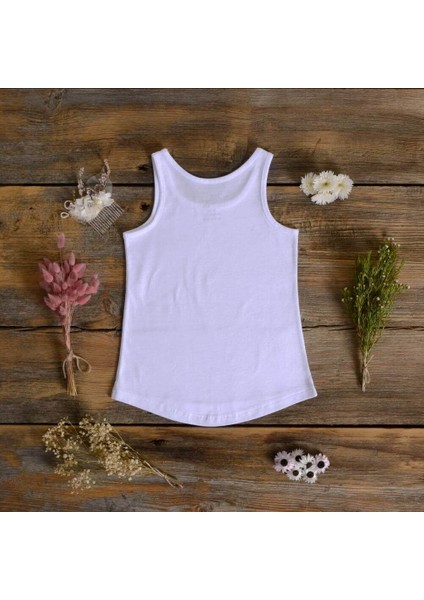 Organik Kız Çocuk Atlet - Beyaz fırsatları