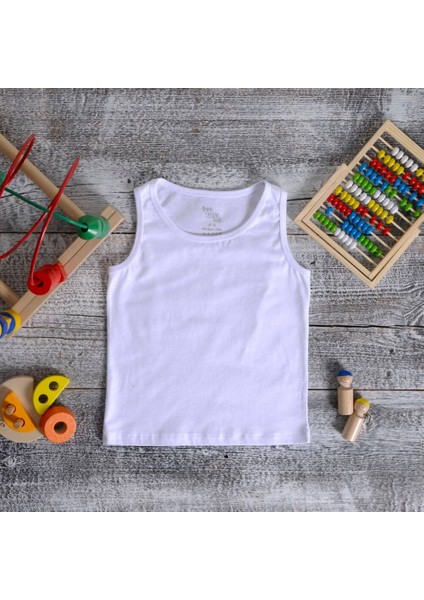 Organik Erkek Çocuk Atlet - Beyaz