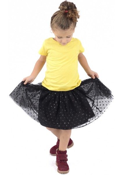 Organik Kız Çocuk Kısa Kollu T-Shirt - Sarı