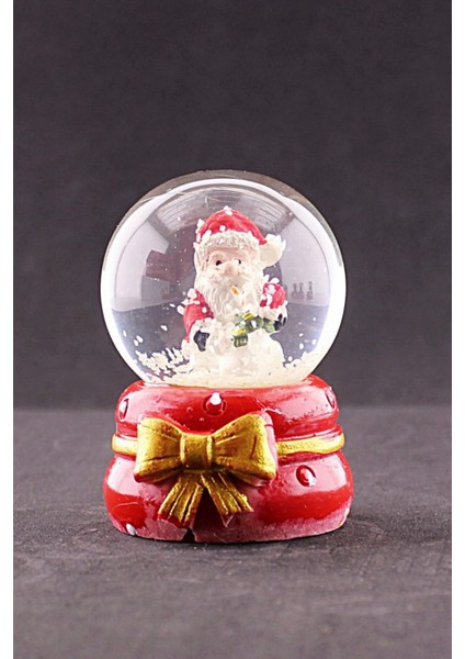 Yeni Yıl I Noel Baba Temalı Kurdele Detaylı Mini Boy Işıklı Kar Küresi 6,5 cm A indirimleri