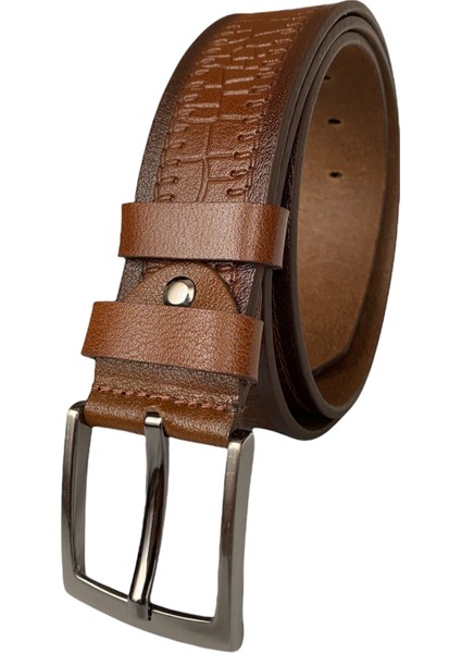 Deri Desenli Premium Kahverengi Kot Spor Kemer 4.5 cm fiyatları