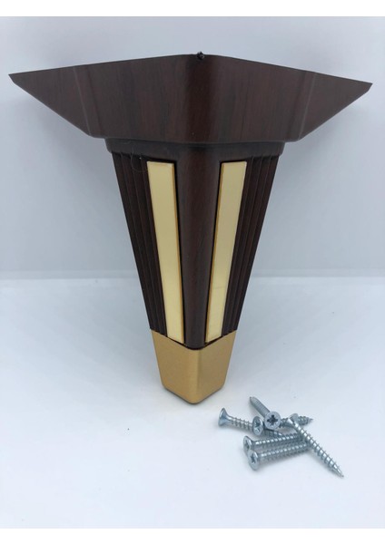 Söğüt 15 x 15 x 15 Plastik Ceviz Pleksili Koltuk,baza,mobilya Ayağı 4'lü