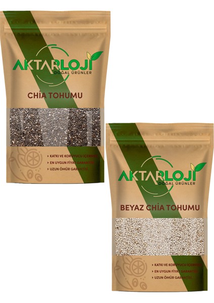 Beyaz Chia Tohumu 50 gr + Siyah Chia Tohumu 50 gr