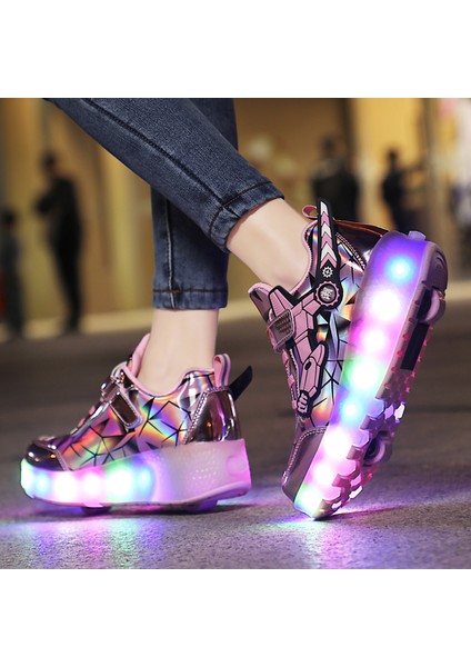 Sıtong 4 Tekerlekli USB Şarjlı LED Işıklı Paten Ayakkabı (Yurt Dışından) fırsatları