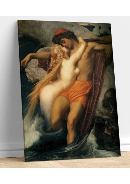 Frederic Leighton Balıkçı ve Siren Kanvas Tablo