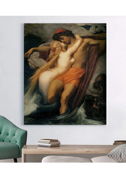 Frederic Leighton Balıkçı ve Siren Kanvas Tablo