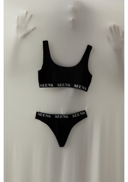 Unicus Crop Top & Orela String Siyah Takım modelleri