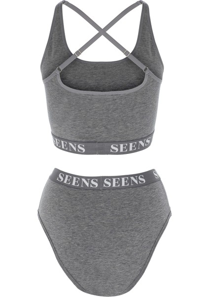 Aurline Bralet & Ephyra Basic Külot Gri Takım