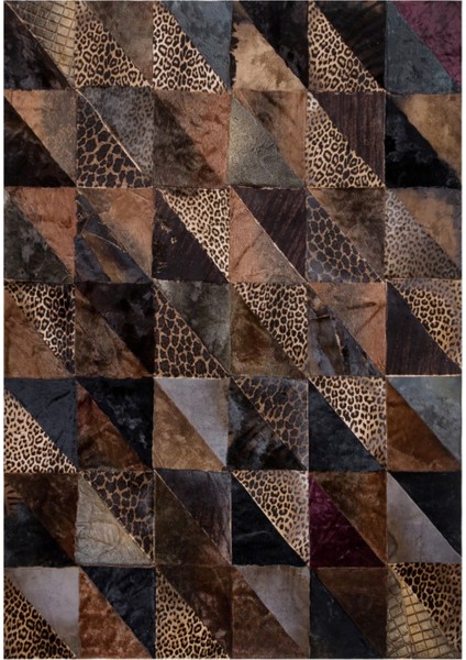 Patchwork Doğal Kürk Halı KH319-01 Multy