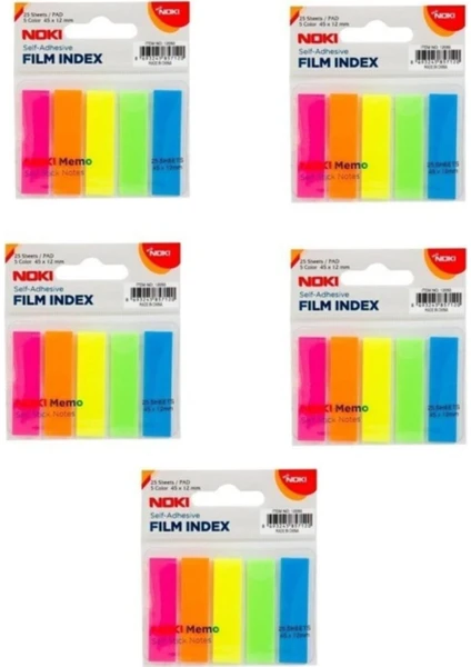 Memo Film Index 5 Renk 25 Yaprak 12 x 45 mm 5'li