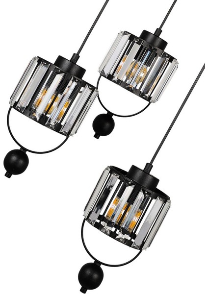 Lux 3.lü Siyah Tepsili Avize fırsatları