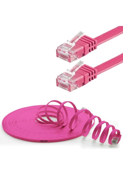 CAT6 Yassı Ethernet (Network, LAN) Kablosu, Fuşya, 50 cm