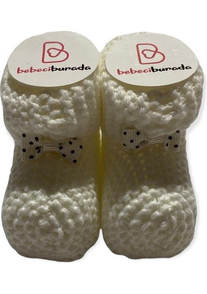 Kurdelalı Bebek Pamuklu Örgü Patik
