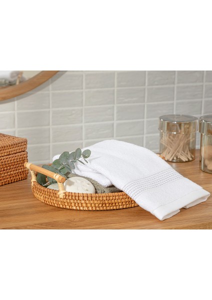 Delu x e Pamuklu Low Twist El Havlusu 30 x 50 cm Beyaz