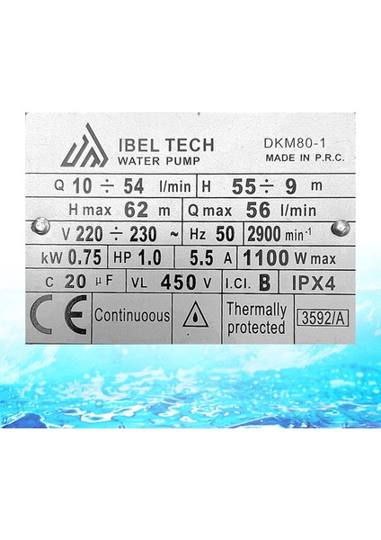 İbeltech Dkm-80-1 0.75 Kw 1 Hp 1" Bakır Sargılı Paket Hidrofor Sistem Su Pompa Motoru indirimleri