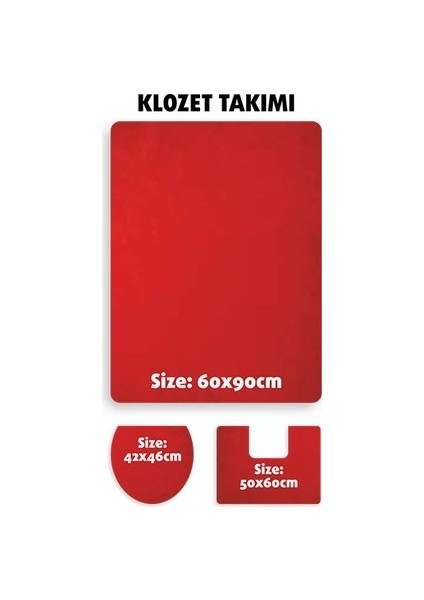 Bee Tavşan 3'lü Klozet Takımı Kırmızı