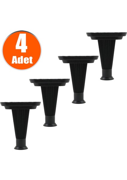 Mobilya Kanepe Ünite Koltuk Ayağı 15 Cm Siyah Baza Ayakları (4 Adet)