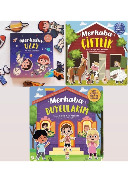 Sincap Kitap Merhaba Serisi Cırt Cırtlı Hikaye Kitapları Merhaba Çiftlik - Duygularım - Uzay