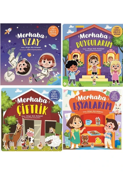 Sincap Kitap Cırt Cırtlı Kitap 4'lü Set - Merhaba Çiftlik / Merhaba Eşyalarım / Merhaba Duygularım /  Merhaba Uzay