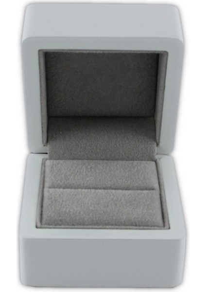 Ahşap Yüzük Kutusu -Beyaz Gri Gömmeli indirimleri