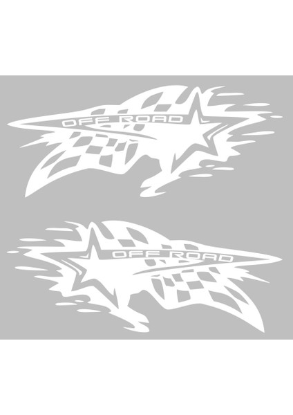 Damalı Bayrak Yıldız Off Road Araba Sticker
