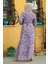 Neva Style - Puantiye Desenli Lila Tesettür Elbise 27894LILA