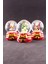 3 Adet Yeni Yıl Noel Baba Temalı Kurdele Detaylı Mini Boy Işıklı Kar Küresi 6,5 cm B 1