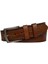 Deri Desenli Premium Kahverengi Kot Spor Kemer 4.5 cm 1