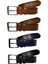 Deri Desenli Premium 4'lü Set Siyah Kahverengi Lacivert Taba Kot Spor Kemer 4.5 cm 2