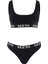 Unicus Crop Top & Orela String Siyah Takım 1