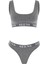 Unicus Crop Top & Orela String Gri Takım 1
