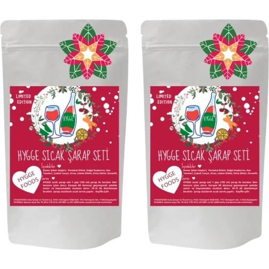 Hygge Foods Hygge Sıcak Şarap Hazırlama Seti Premium Meyve ve Baharat Karışım - Limited Edition - 2'li Paket - Mulled Wine Set - Yılbaşı Seti