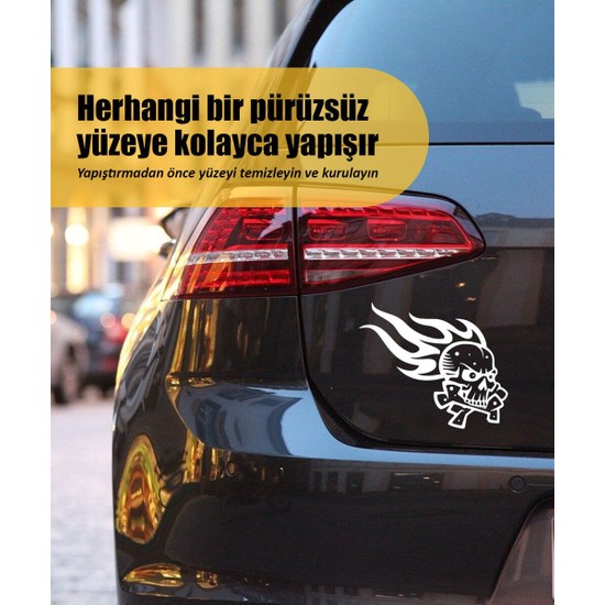 Stickrmarket Alevli Kurukafa Araba Laptop Duvar Folyo Fiyatı