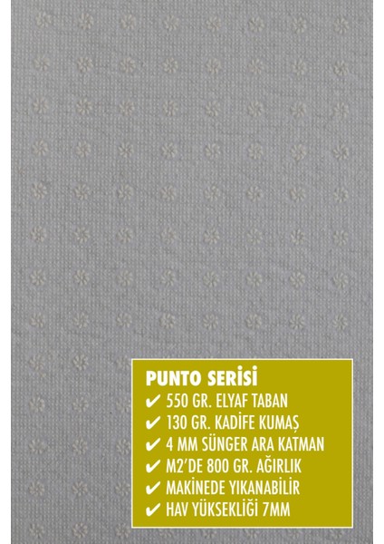 Kısa Saçaklı, Punto Serisi Yıkanabilir Kaymaz Taban Antibakteriyel Halı MD-0066I