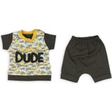 Batty Babby Erkek Bebek Kamuflaj Desenli Şort + T-Shirt Takım