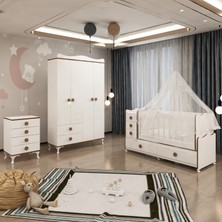 Garaj Home Melina Yıldız 4 Kapaklı Bebek Odası Takımı Sümela- Yatak ve Uyku Seti Kombinli