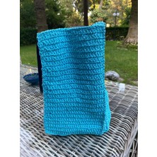 Craftatelier Turkuaz Lacivert Kırmızı Renklerde El Örgüsü Çanta