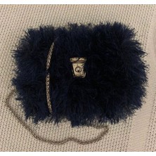 Craftatelier Parlament Mavisi Zincir Askılı Peluş Çanta